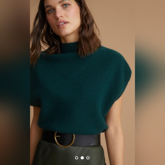 Anthropologie Sweaters - The Enza Oversized Ribbed Cashmere Vest size Medium